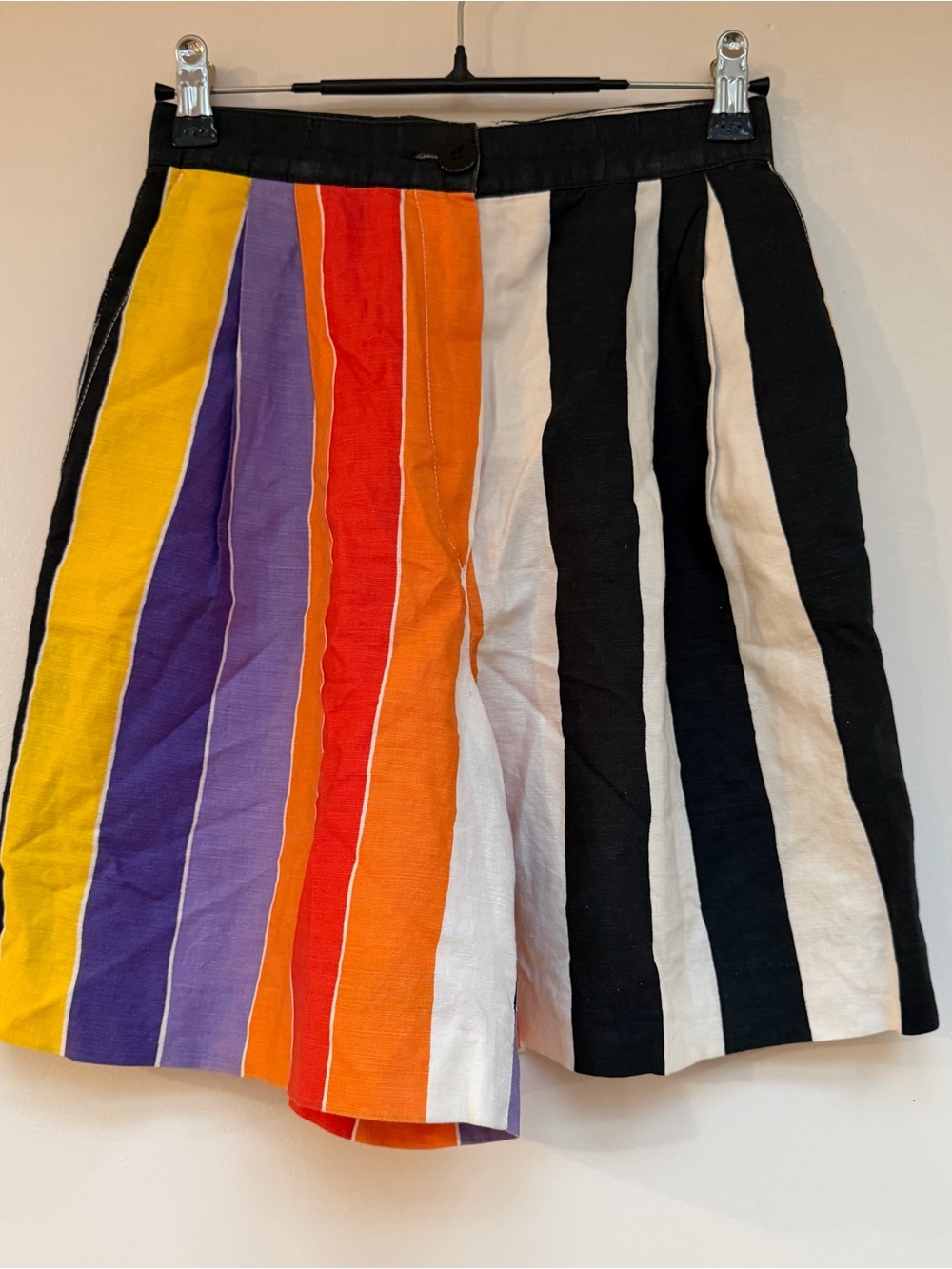Vintage Multi-Stripe Casual Shorts